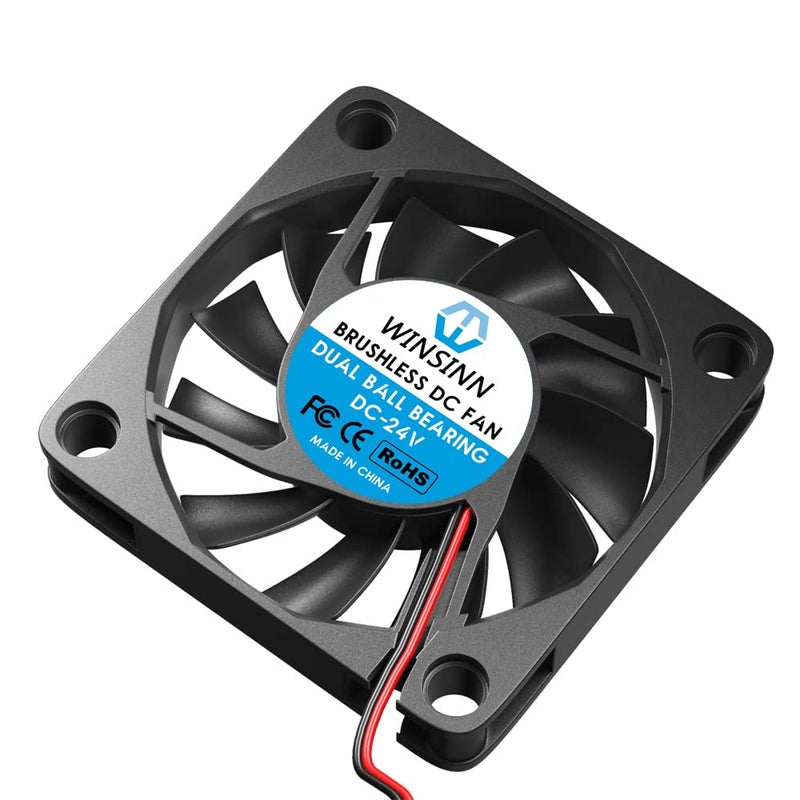 WINSINN DC 60mm Fan 24V 6010 Dual Ball Bearing Brushless Cooling 60mmx10mm 2PIN (Pack of 4Pcs) - Image 4